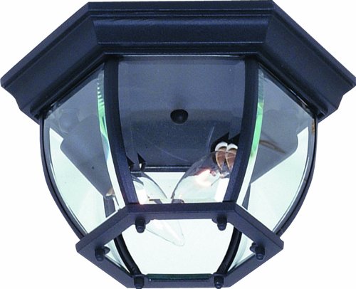 Artcraft Lighting Classico Black Outdoor Hexagonal Ceiling Mount Light Fixture - Perfect for Patio, Porch, Garden & Backyard Lighting