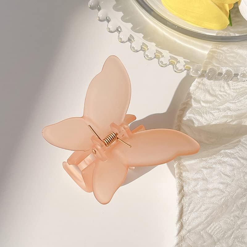 SIA VENDORS Non-Slip Matte Jaw Clips - 6-Piece Large Butterfly Hair Clutchers for Women & Girls - Strong Hold Banana Claw Hair Clips for Thick Hair - Perfect for School, Work, and Styling Accessories