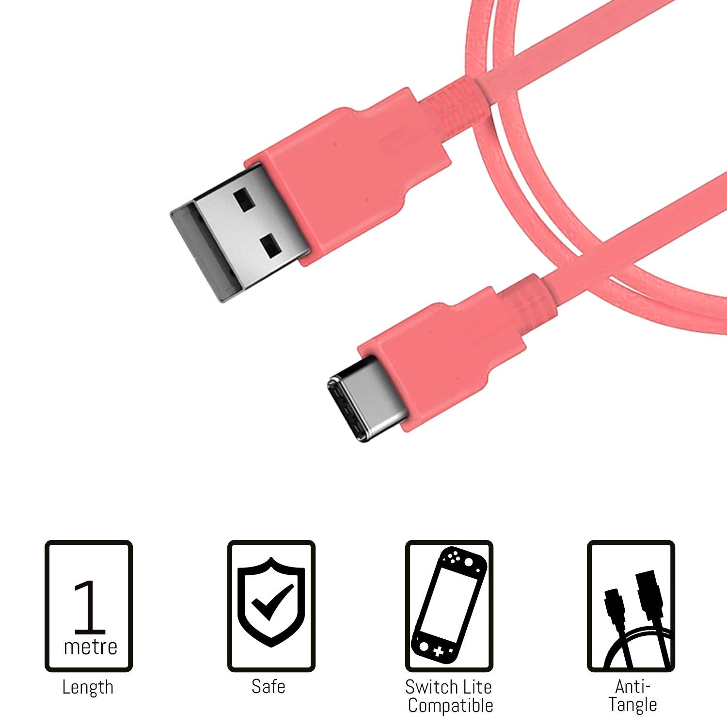 Orzly Nintendo Switch Lite Accessories Kit - Includes: Protective Case, Screen Protector, Grip Cover, USB Cable, Headphones & More [Coral] - Perfect for Gaming On-The-Go & Travel Protection