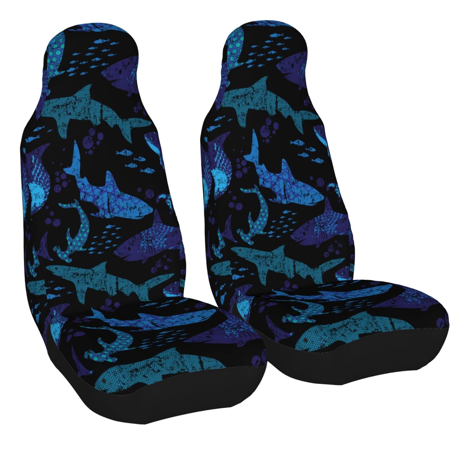 Premium Delerain 2-Piece Car Seat Covers - Universal Fit for Most Cars, SUVs, Sedans & Trucks | Shark Design Interior Protector | Perfect for Daily Commute, Road Trips & Family Travel