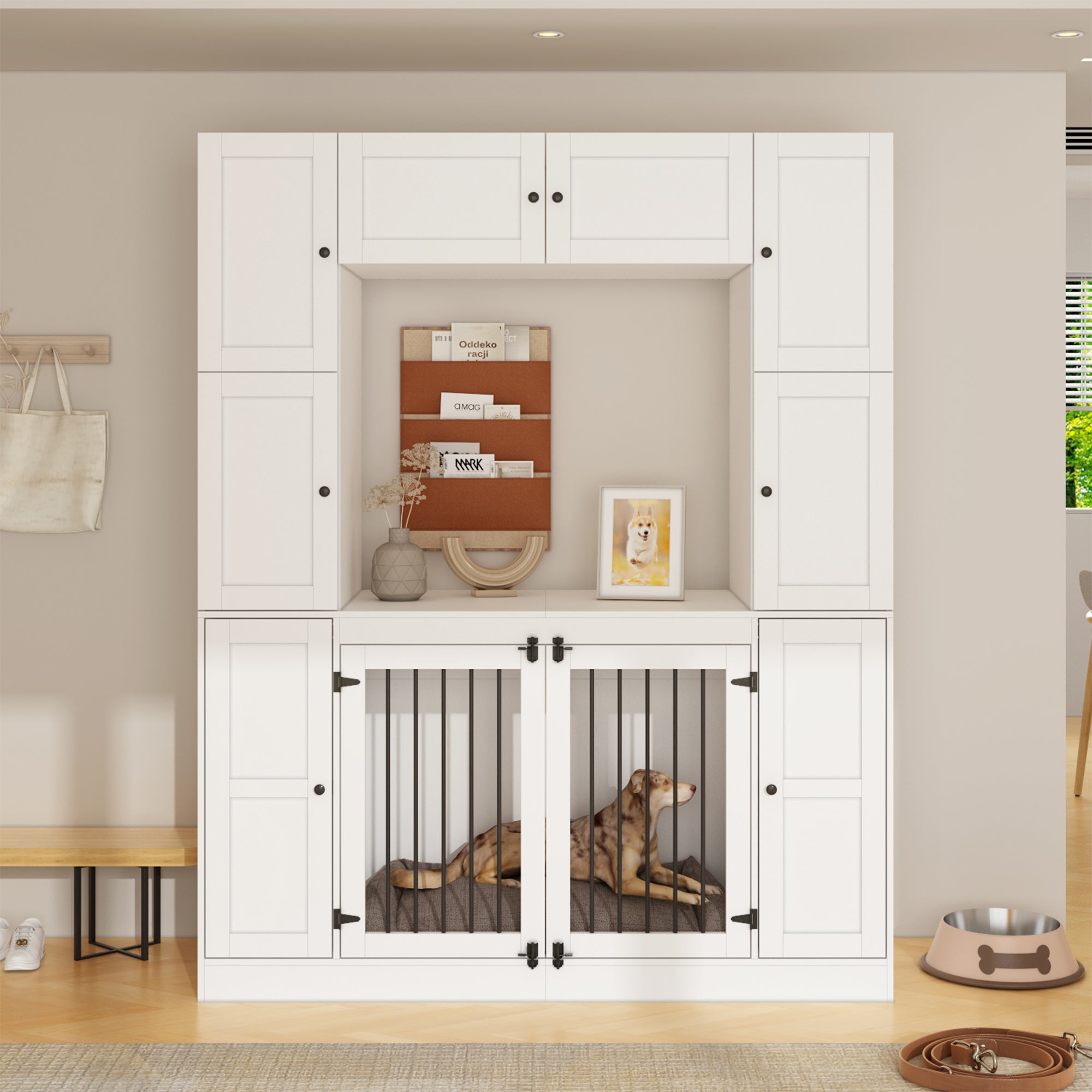 Premium Dog Crate with 10 Secure Doors & Spacious Storage - Perfect for Home, Travel & Training | Durable Pet Kennel for Large Dogs