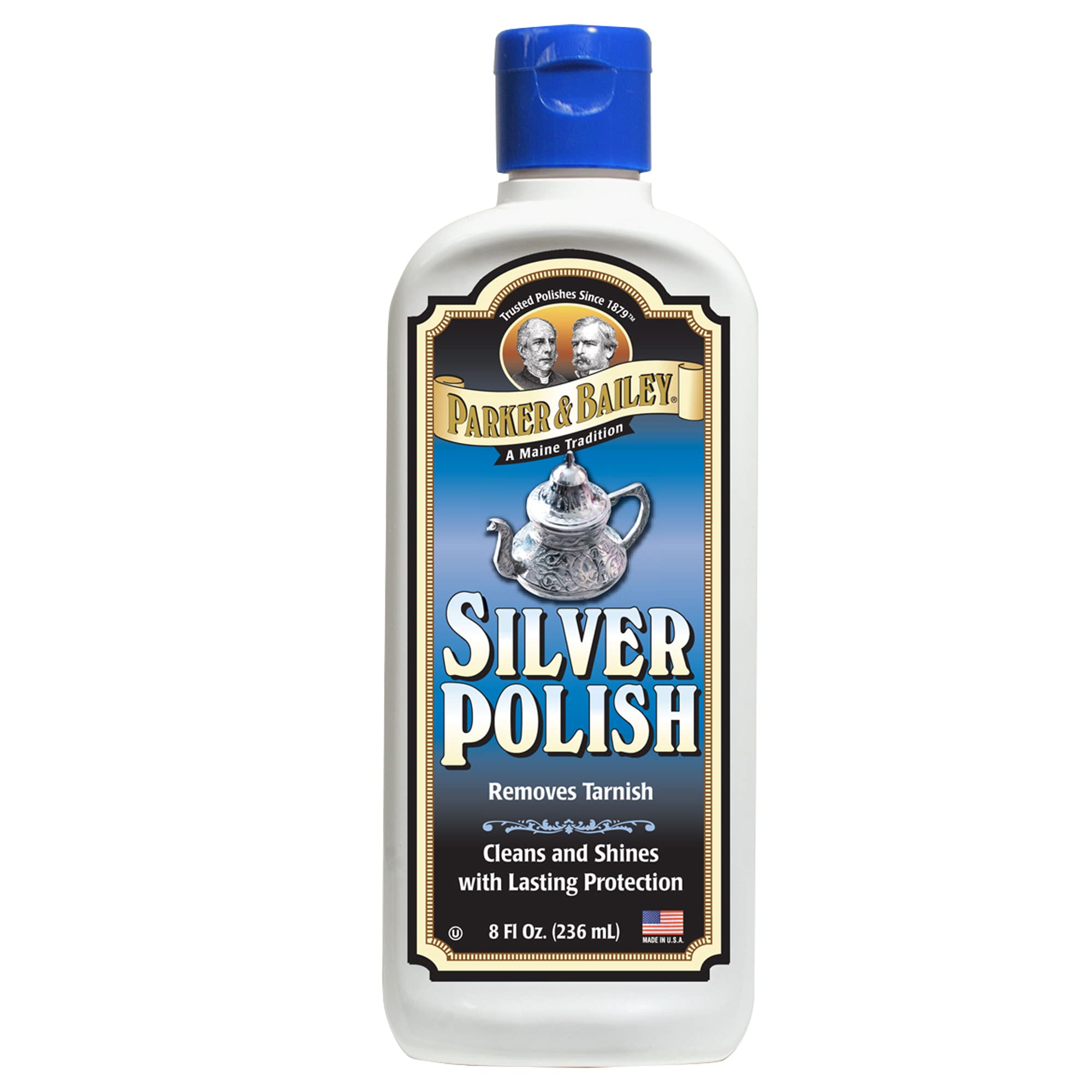 PARKER & BAILEY Silver Polish Cleaner - 8 Oz Jewelry & Metal Polish Cream for Antique Silver, Utensils, Pans & Furniture | Tarnish Remover & Restorer | Perfect for Home Decor, Kitchenware & Vintage Item Care
