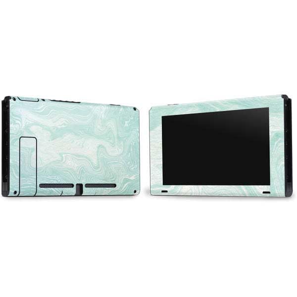 Premium Skinit Decal Gaming Skin for Nintendo Switch Bundle - Marbleized Mint Design | Protective Vinyl Cover for Switch Console & Dock | Perfect for Gaming Enthusiasts & Travel Protection
