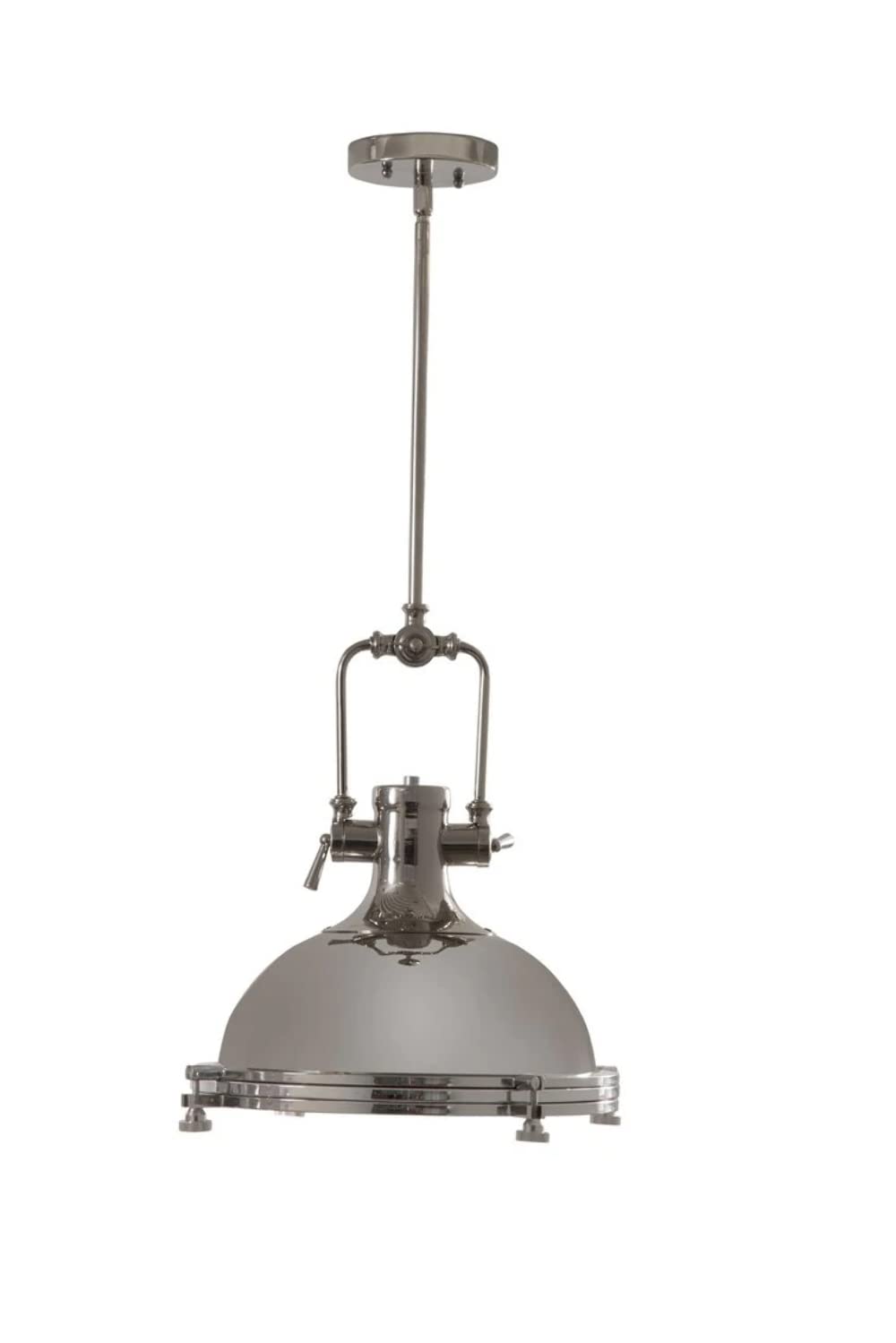 Bassett Fennell Chrome Metal Pendant Mirror - Elegant Bathroom & Bedroom Wall Decor for Modern Homes