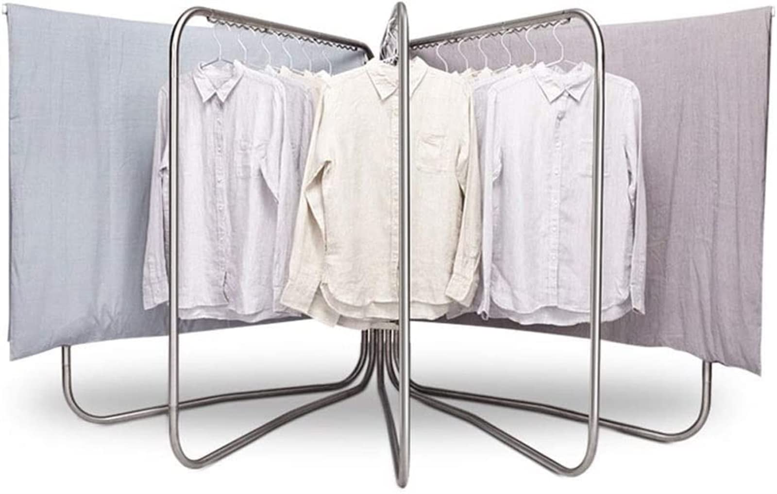 Foldable Stainless Steel Drying Rack - Heavy Duty Large Clothes Drying Rack for Balcony, Outdoor & Indoor Use - Space Saving Folding Laundry Rack for Home, Apartment or Dorm - Perfect for Drying Clothes, Towels, Blankets & Delicates