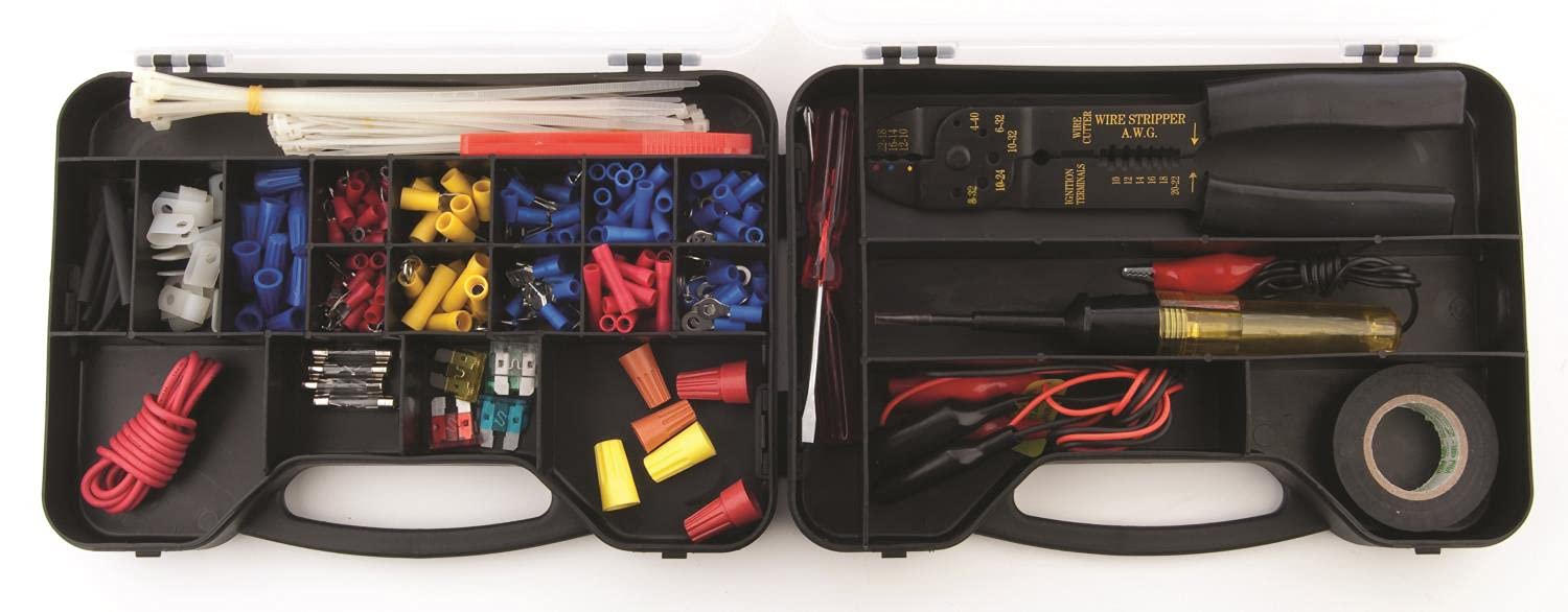 JEGS 285-Piece Electrical Repair Kit with Tools & Case for Car Wiring
