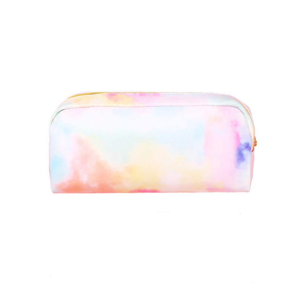 Stylish Dreamy Colorful Cosmetic Bag - Waterproof Makeup Pouch for Travel, School & Office Organization | Cute Pencil Case & Stationery Storage
