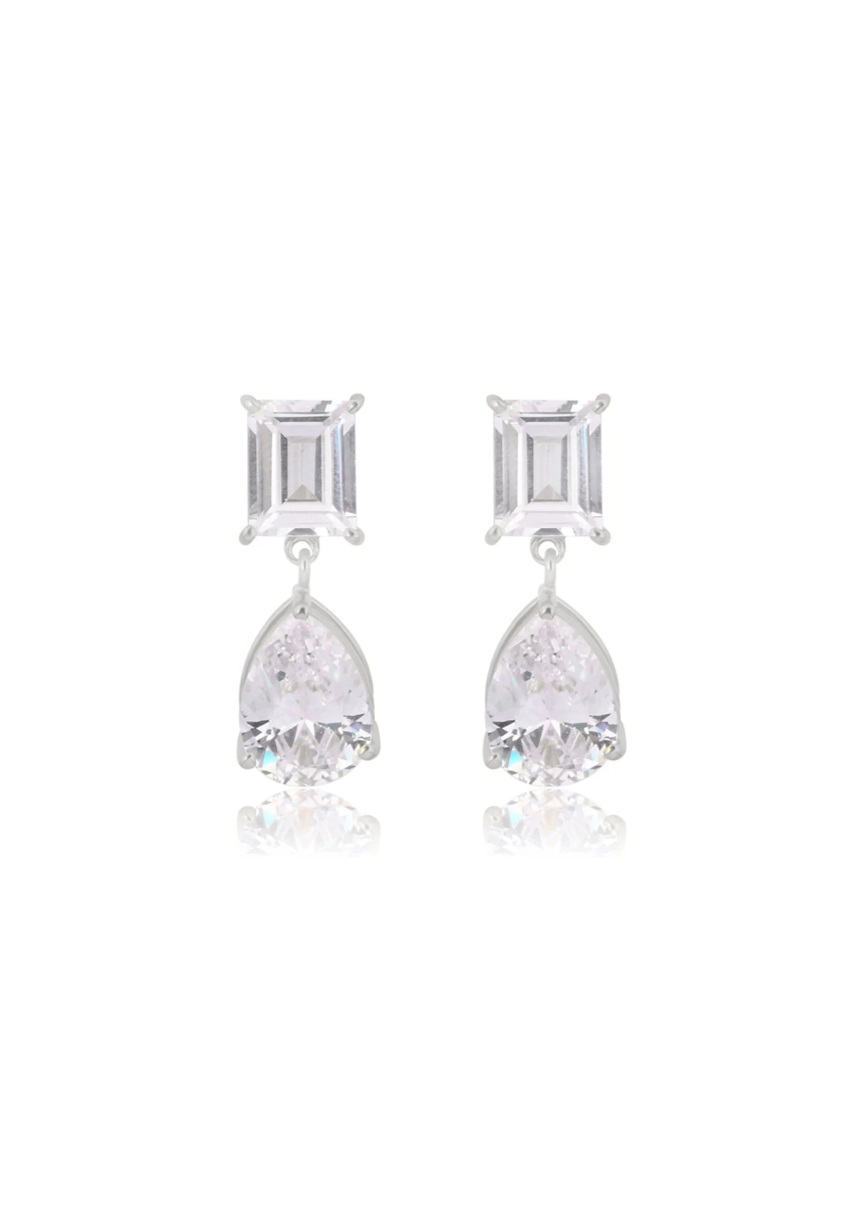 Lola Knight Sol Crystal Bridal Drop Earrings - Sterling Silver Wedding Jewelry for Brides, Bridesmaids & Formal Occasions