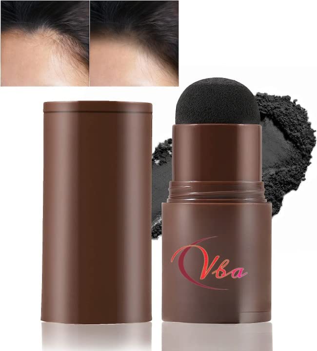 VBA Hair Shadow Powder & Hairline Powder Stick - Thinning Hair Concealer for Hair Loss, Root Touch-Up Powder to Cover Bald Spots & Hair Fall (Black, 178g) - Perfect for Daily Use, Travel & Quick Hairline Fixes