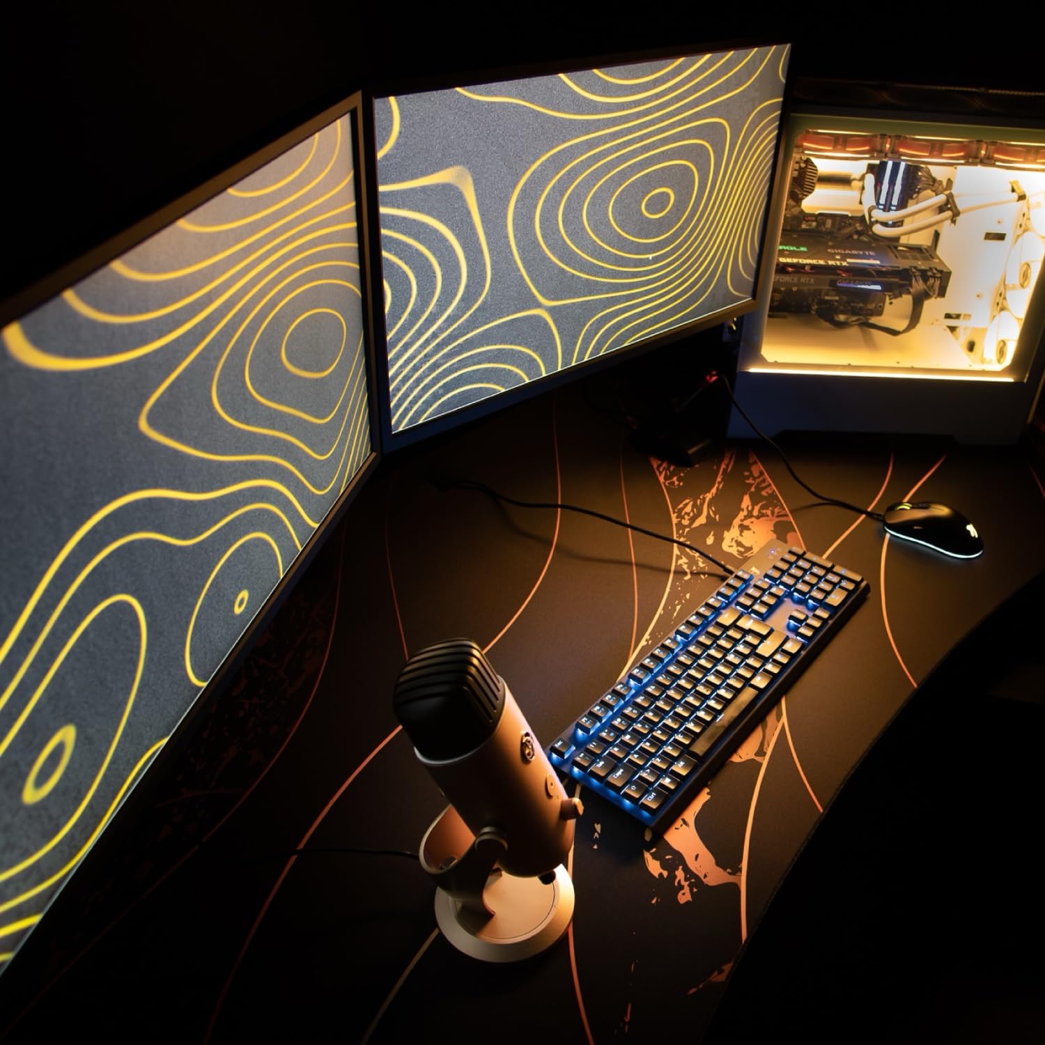 Arozzi Arena Special Edition Ultrawide Curved Gaming and Office Desk - 63