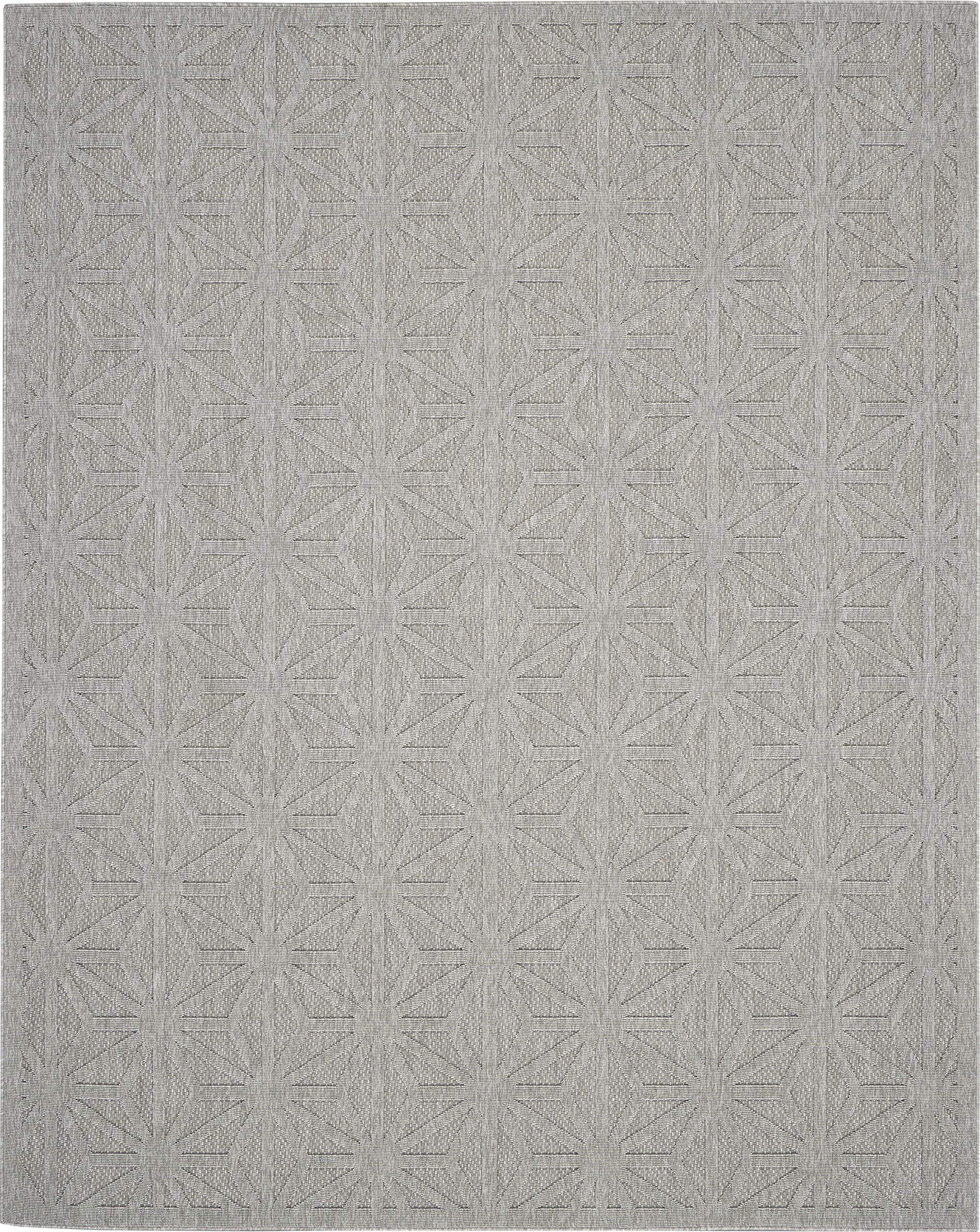 Nourison Palamos 9x12 Light Grey Indoor Outdoor Area Rug - Easy Clean, Non-Shedding, Stain Resistant - Perfect for Living Room, Bedroom, Dining Room, Patio & Deck Decor