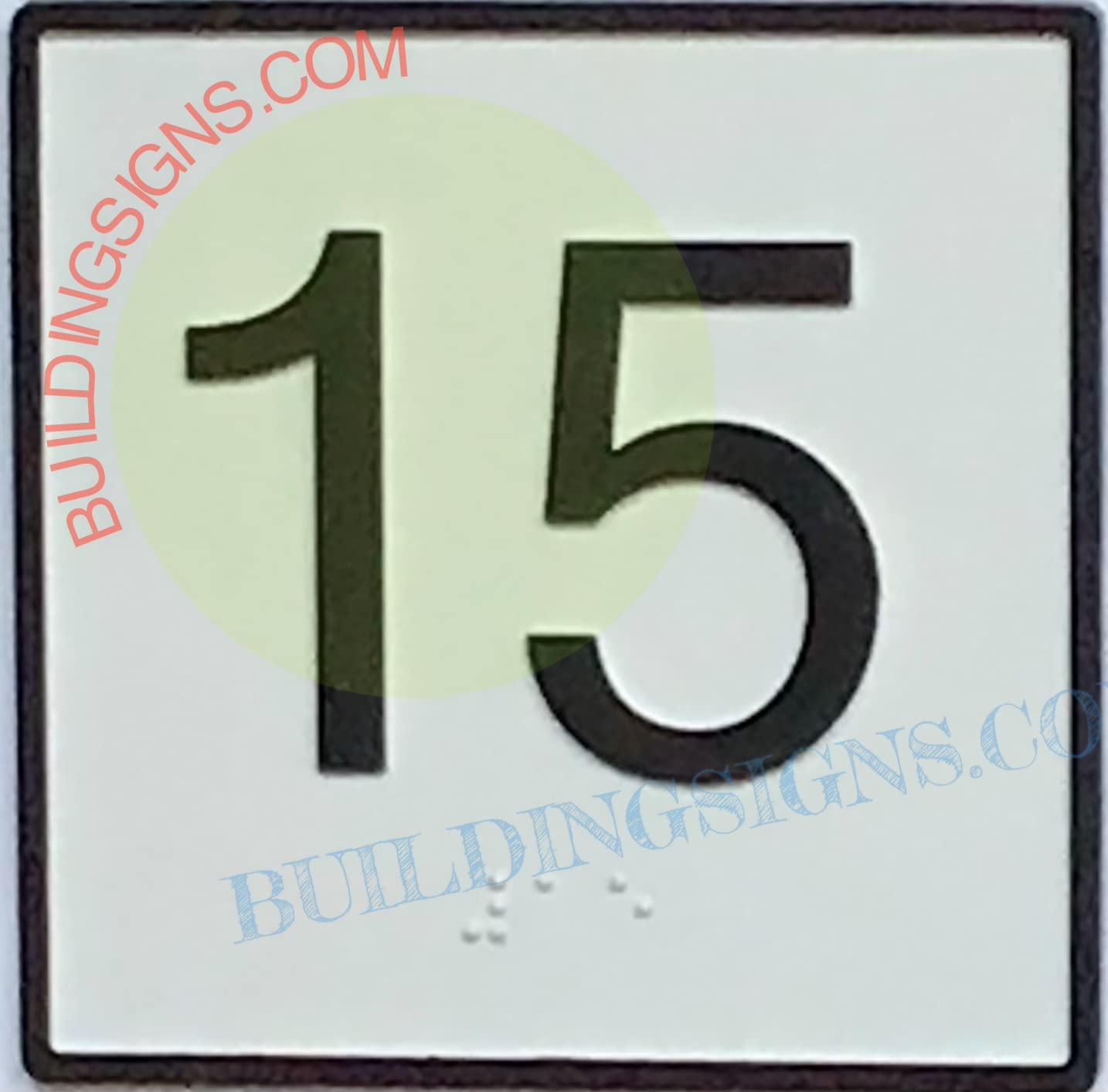 15th Floor Elevator Sign - 4x4 Inch CAST Iron JAMB Plate with White Background - Durable & Stylish for Office Buildings, Hotels & High-Rise Elevators - The Iron Line