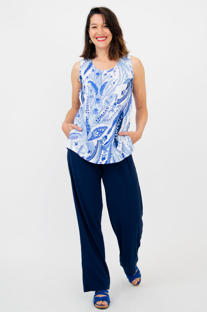 Dena Tank Top for Women - Radiant Linen Bamboo Blend - Breathable & Comfortable for Summer, Yoga, and Casual Wear