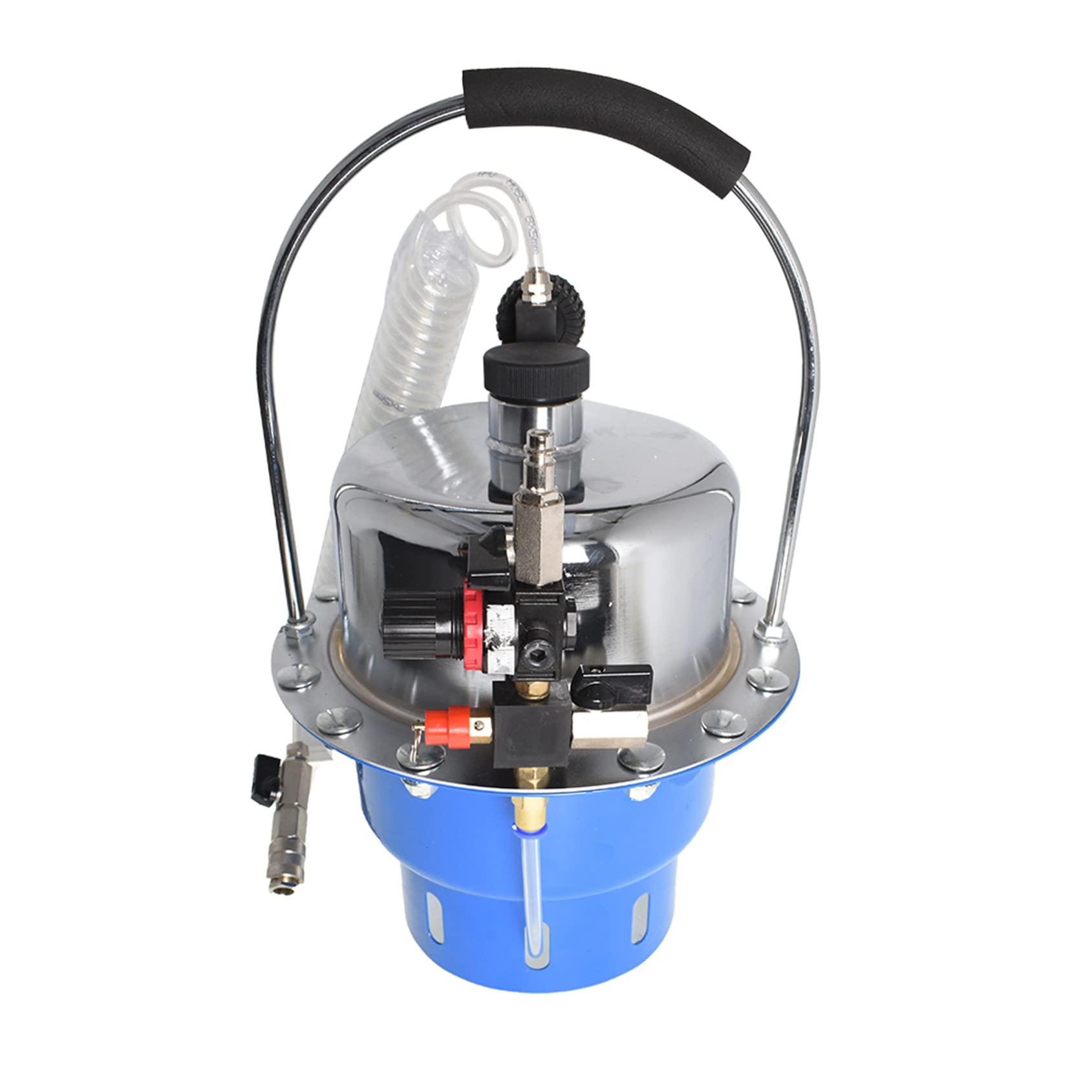 Pneumatic Brake Bleeder Kit - Professional Pressure Bleeder Tool Set with Waste Oil Collection Bottle & Master Cylinder Adapters (10-140 PSI, Blue) - Ideal for Car, Truck & Motorcycle Brake System Maintenance