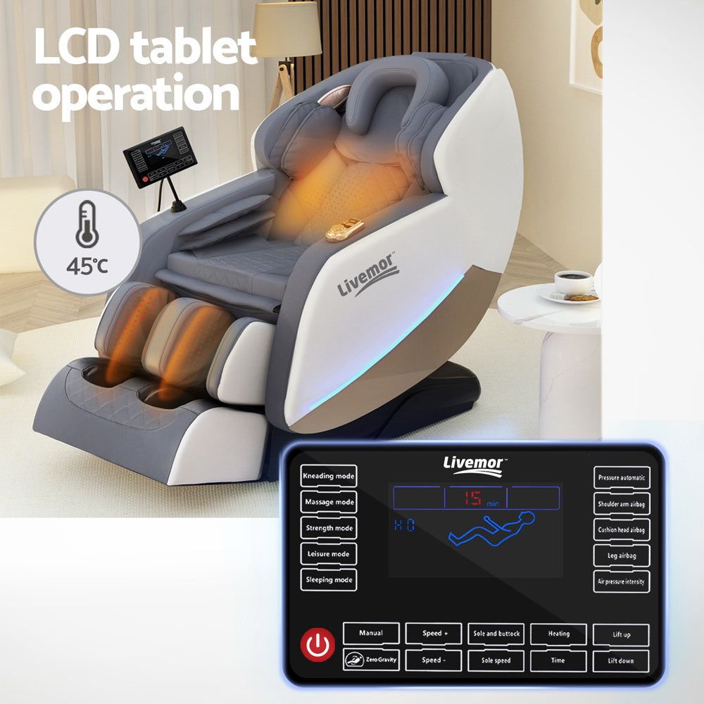Livemor Electric Massage Chair with Recliner - Full Body Shiatsu Massager for Home & Office - Perfect for Relaxation, Pain Relief & Stress Relief