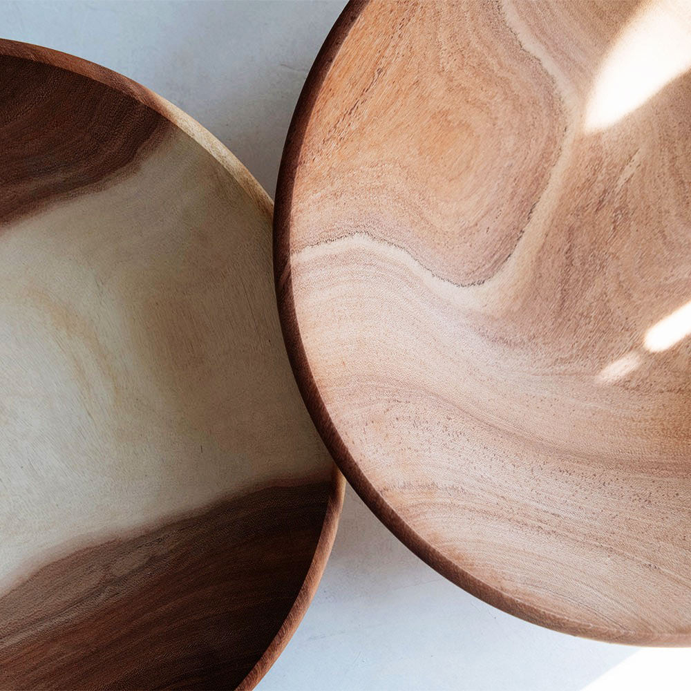 Large Handcrafted Mahogany Wooden Bowl for Kitchen, Dining & Home Decor - Perfect for Fruit Display, Salad Serving, and Centerpiece Decorations