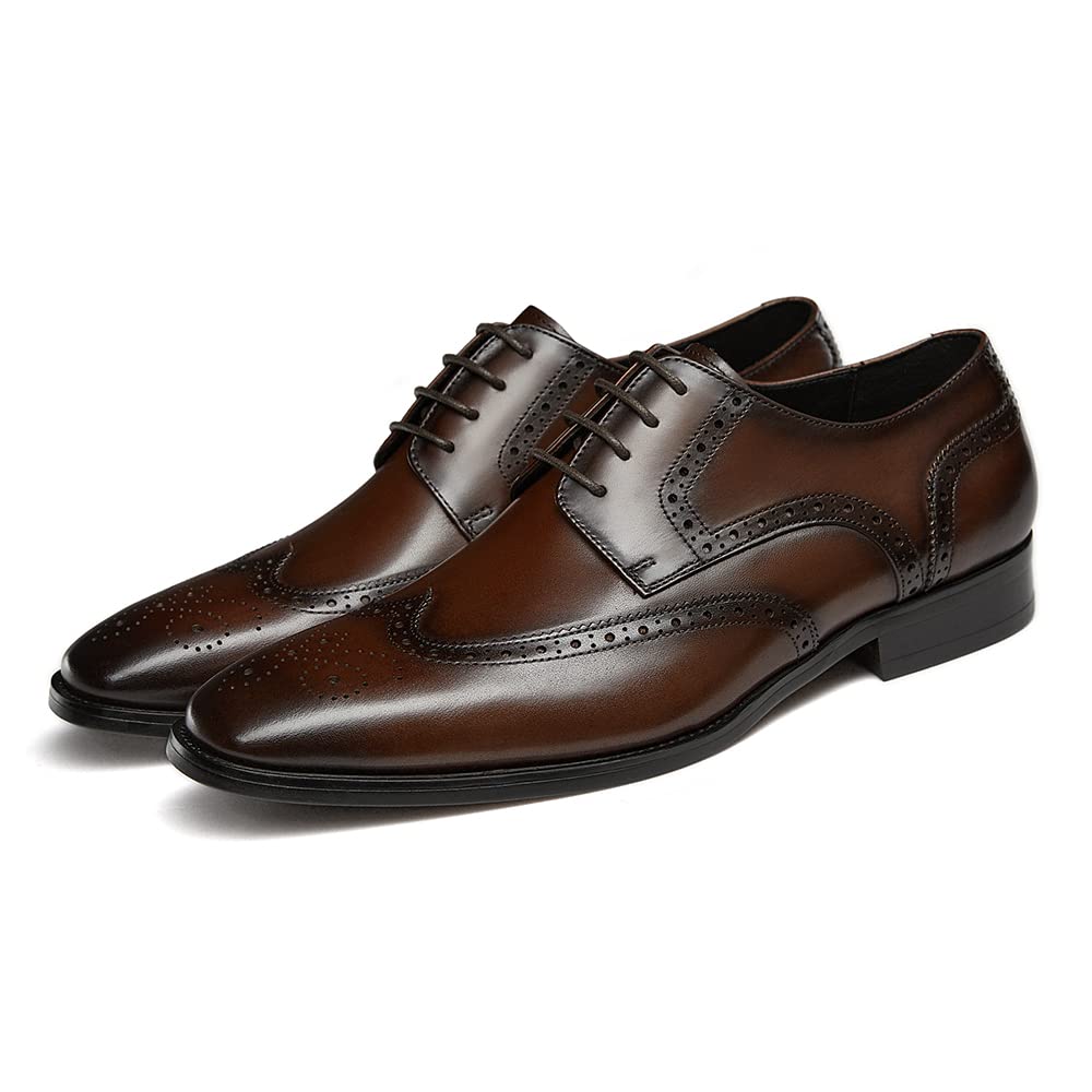 GIFENNSE Men's Oxford Dress Shoes - Classic Formal Lace-Up Shoes for Business & Wedding - Comfortable & Stylish Men's Office & Evening Wear