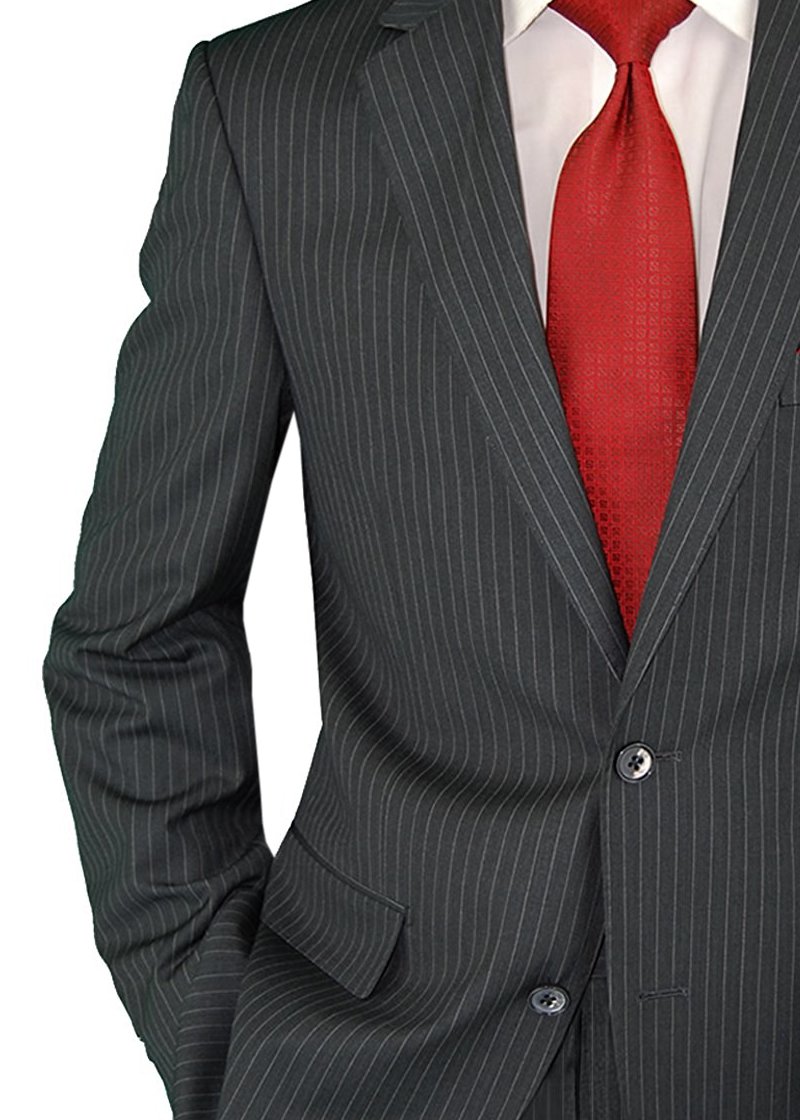 Salvatore Exte Men's Two-Button Slim Fit Suit Set - Striped Jacket & Flat Front Pants | Business Formal, Wedding & Special Occasion Attire