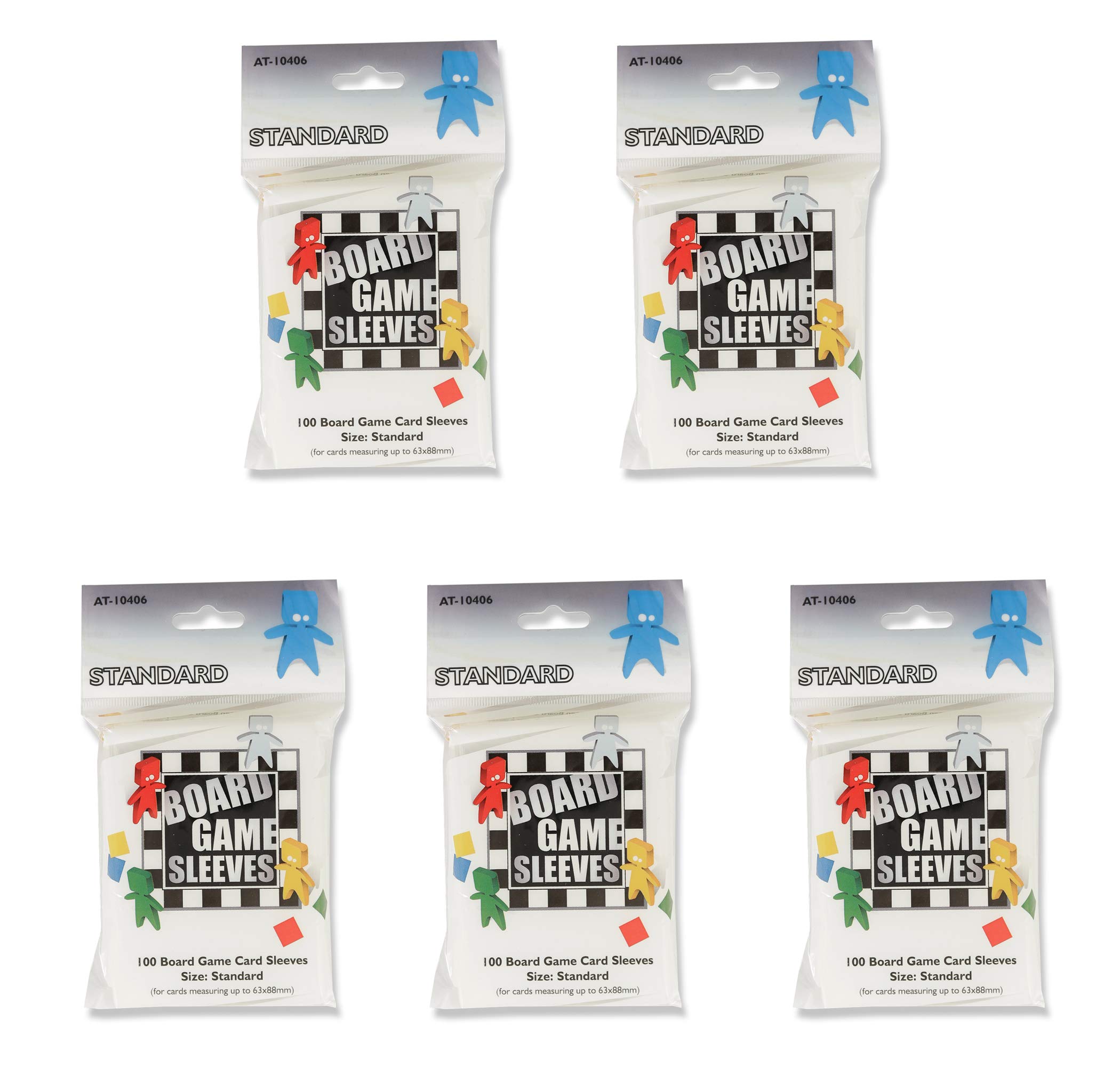 5 Packs Arcane Tinmen Board Game Sleeves - 100ct Standard Size Card Protectors for MTG, Pokemon & Yugioh - Perfect for Game Nights & Card Collection Protection