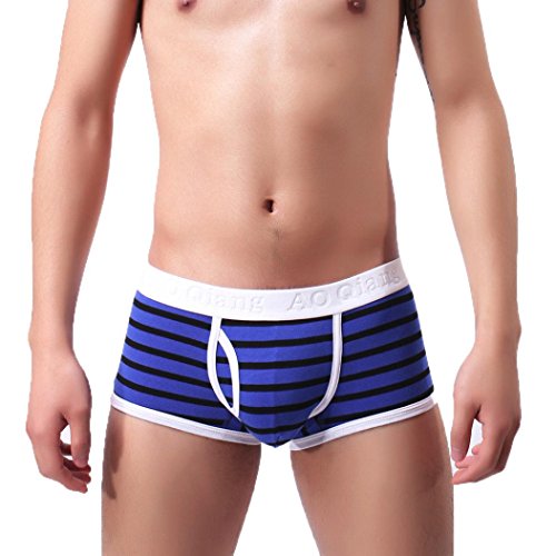 Men's Sexy Soft Cotton Breathable Striped Boxer Briefs - Comfortable Underwear for Daily Wear & Sleep | Clearance Sale