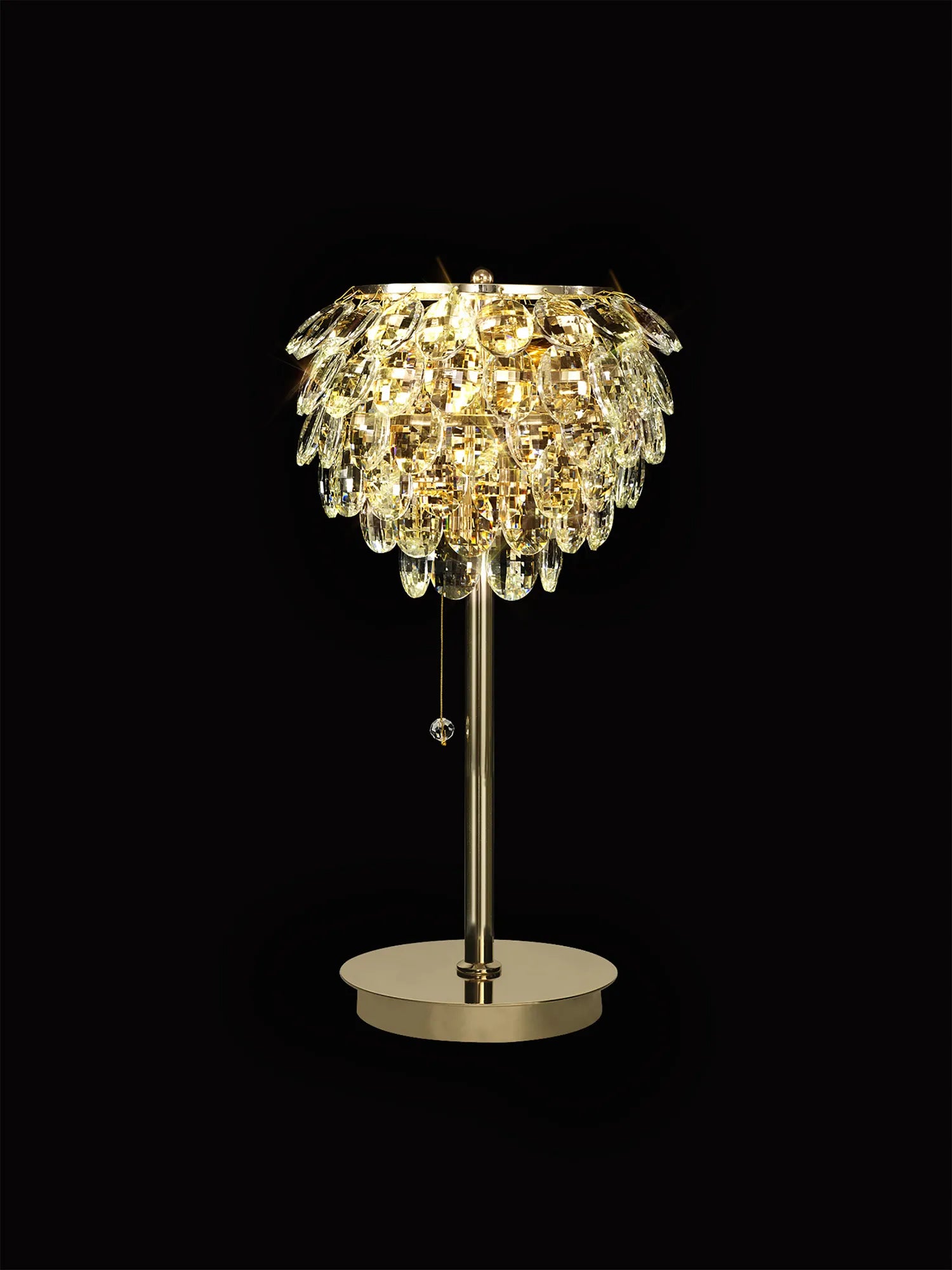 Elegant Consten Crystal Table Lamp with 2 E14 Bulbs - Perfect for Bedroom Nightstand, Living Room Decor, and Office Lighting
