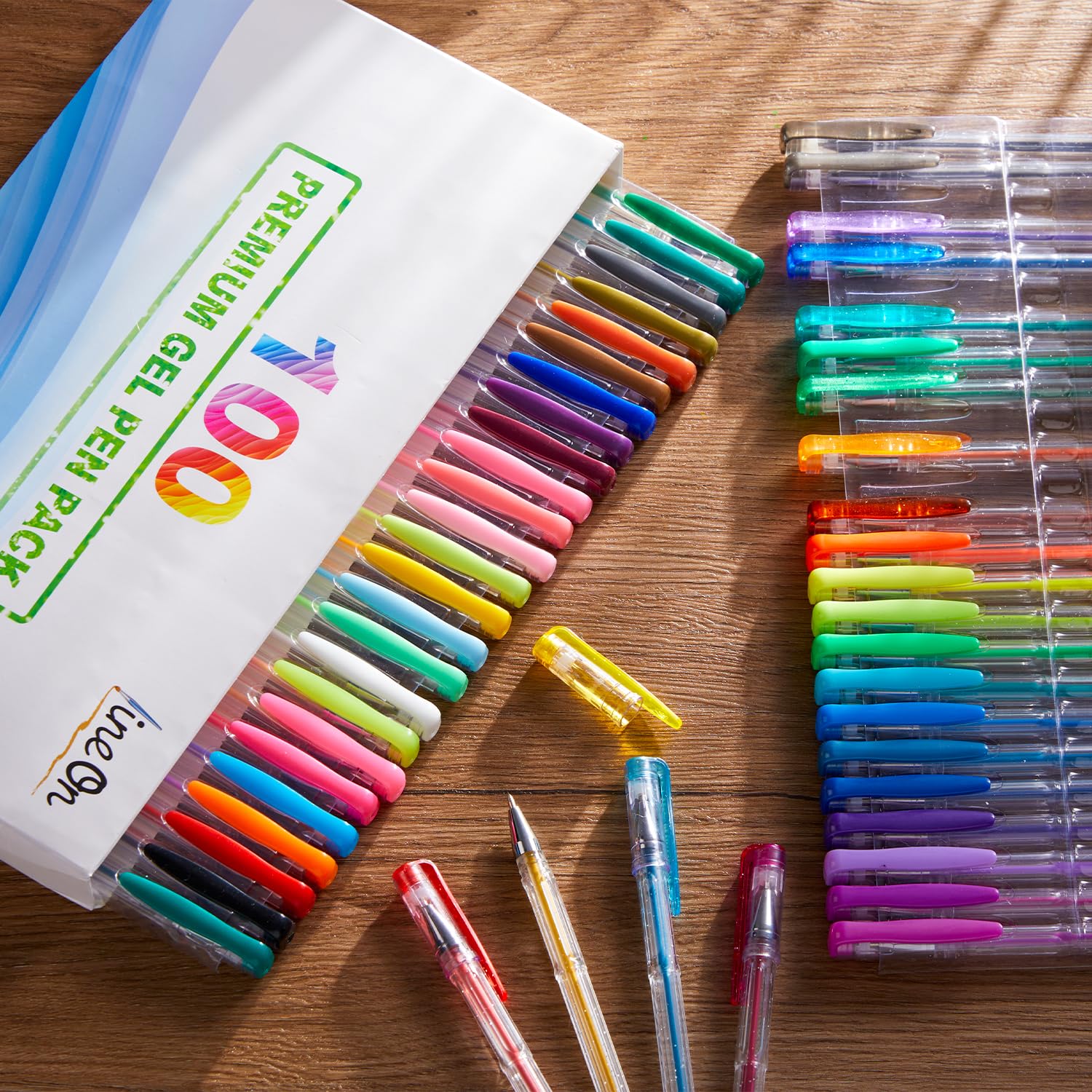 100 Pack Gel Pens Set - 50 Vibrant Colors with 50 Refills for Adult Coloring Books, Drawing, Doodling & Art Projects | Perfect for Bullet Journaling, Note Taking, Scrapbooking & DIY Crafts