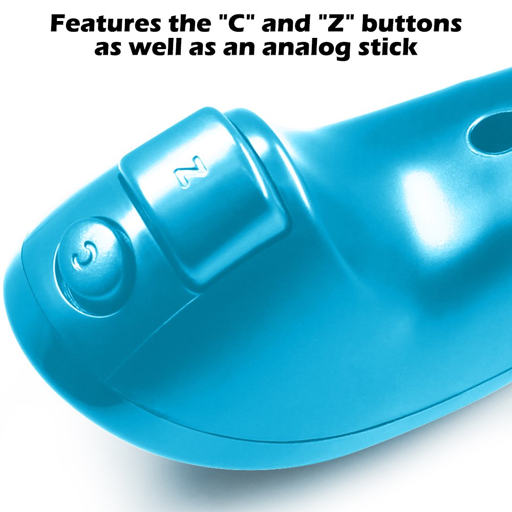 AFUNTA 2-Pack Nunchuk Controllers for Nintendo Wii U - Light Blue Replacement Game Controllers for Wii U Gaming - Perfect for Multiplayer & Family Fun