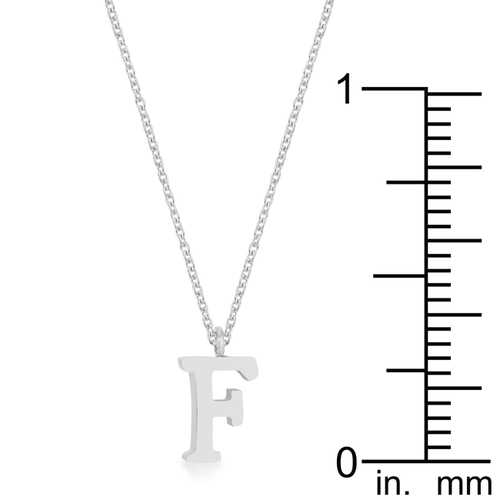 Elaina Rhinox Rhodium Plated Stainless Steel Initial Necklace for Women - Personalized Letter Pendant Jewelry Gift for Mom, Wife, Girlfriend | Birthday, Anniversary, Valentine's Day Present