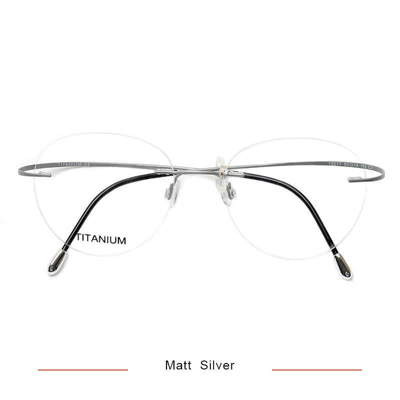 Brightzone Women's Rimless Oval Round Titanium Eyeglasses 71617 - Lightweight Comfortable Glasses for Work, Reading & Everyday Use