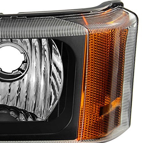 AKKON Black Headlights & Bumper Signal Lights with Side Amber for 2003-2006 Chevy Silverado 1500/2500HD Avalanche Pickup Truck - Upgrade Your Truck's Style & Visibility for Night Driving & Off-Road Adventures