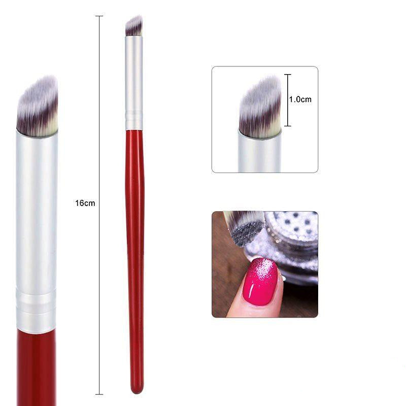 Professional Angled Ombre Brush for Nail Art & Powder Color Mixing - Perfect for Gradient, Ombre, and Acrylic Nail Designs