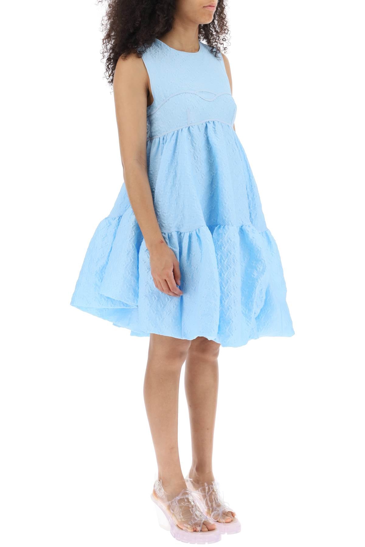 Cecilie Bahnsen Divya Louise Short Balloon Dress - Elegant Puff Sleeve Mini Dress for Women, Perfect for Weddings, Parties & Special Occasions