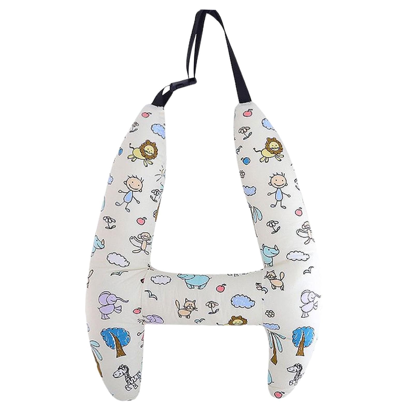 THE STYLE SUTRA® Car Back Seat Travel Pillow - Comfortable Neck Support Cushion for Long Distance Travel & Road Trips - Soft White Animal Design - Perfect for Sleeping in Cars, Airplanes & Camping