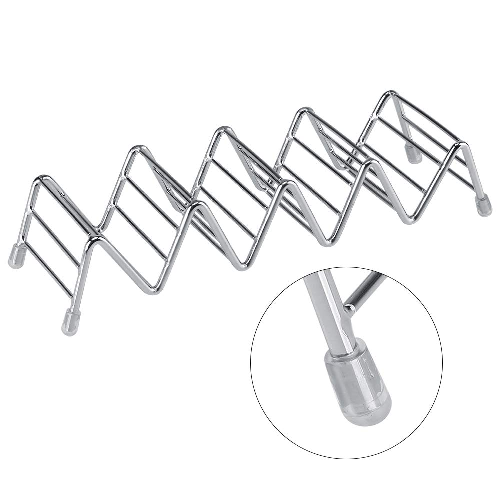 Stainless Steel Taco Holder Stand - 2 to 5 Grooves Mini Tortilla Rack for Oven & Grill | Party Serving Tray for Mexican Tacos & Snacks | Perfect for Cinco de Mayo, BBQs & Family Gatherings