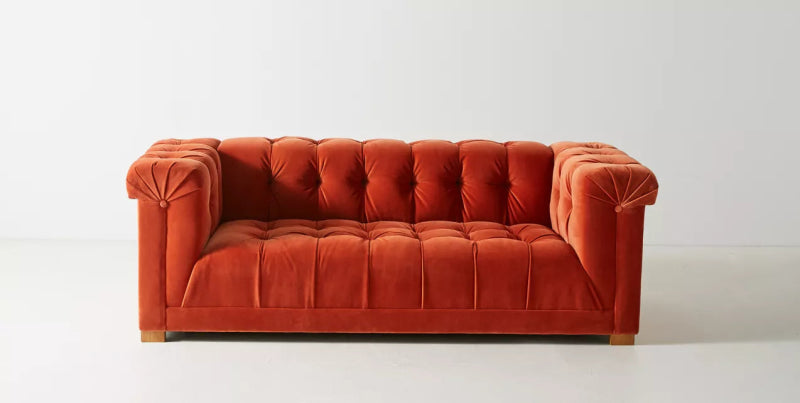 Handmade Designer Orange Sofa - Modern Luxury Living Room Furniture for Home Decor & Comfortable Seating