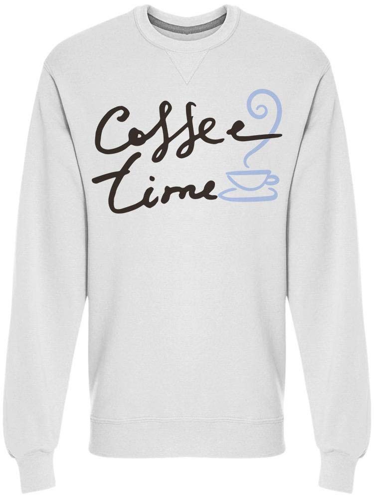 Men's Coffee Time Hot Coffee Cup Sweatshirt - Cozy Pullover for Coffee Lovers, Morning Brew & Cafe Outings