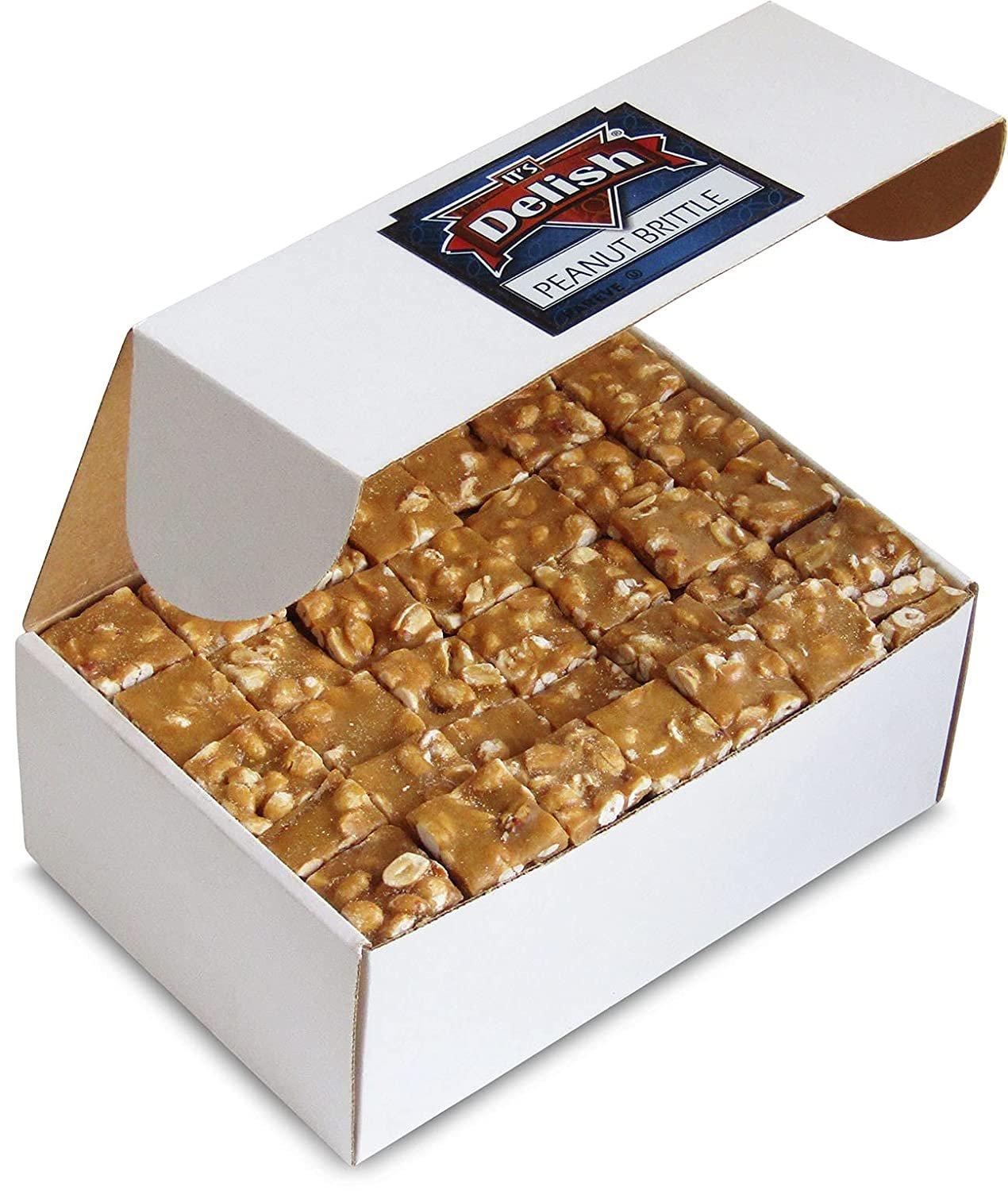 Premium Peanut Brittle Candy - 6 LB Bulk Box - Crunchy Sweet Snack for Parties, Gifts & Office Treats