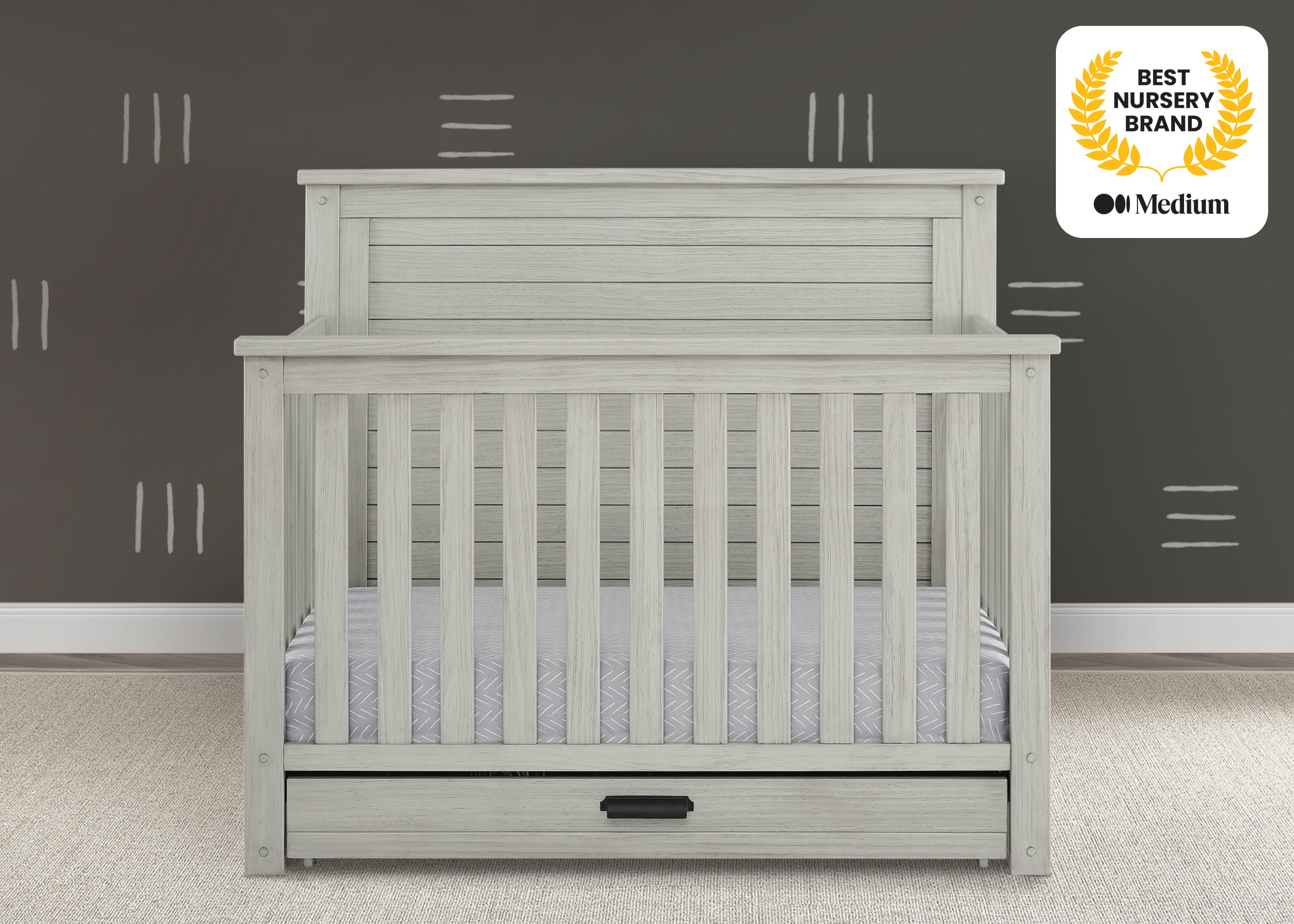 Caden 6-in-1 Convertible Baby Crib with Trundle Drawer - Nursery Furniture for Newborn to Toddler - Perfect for Small Spaces & Guest Rooms