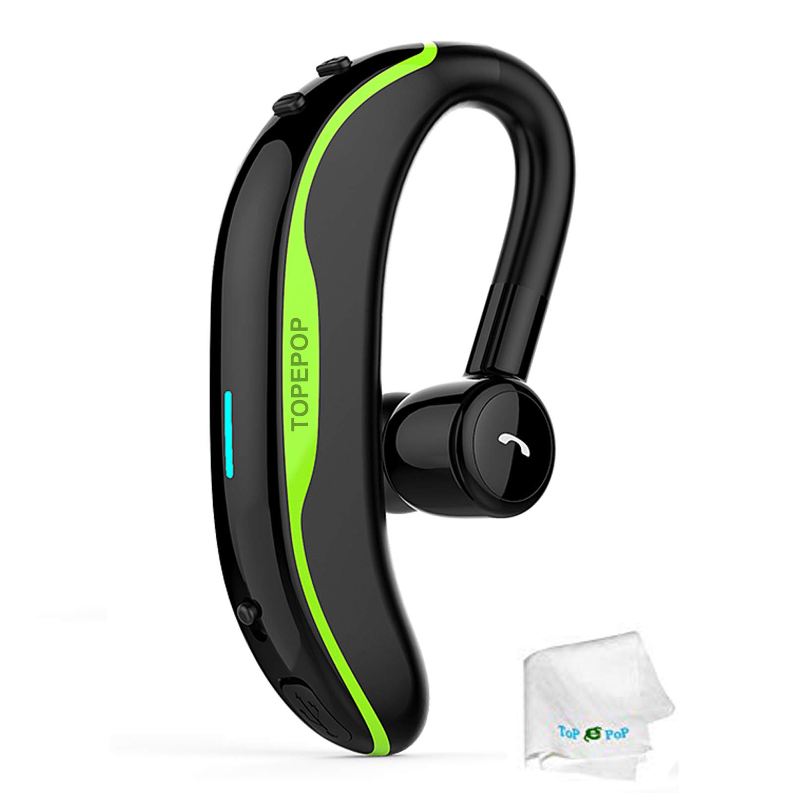 Wireless Bluetooth Earbuds with Noise Cancellation, Hands-Free Calling Headset for iPhone & Android, Long Battery Life Earphones for Business, Office, Driving - Comfortable for Men & Women (Green) | Perfect for Commuting, Work Calls & Online Meetings