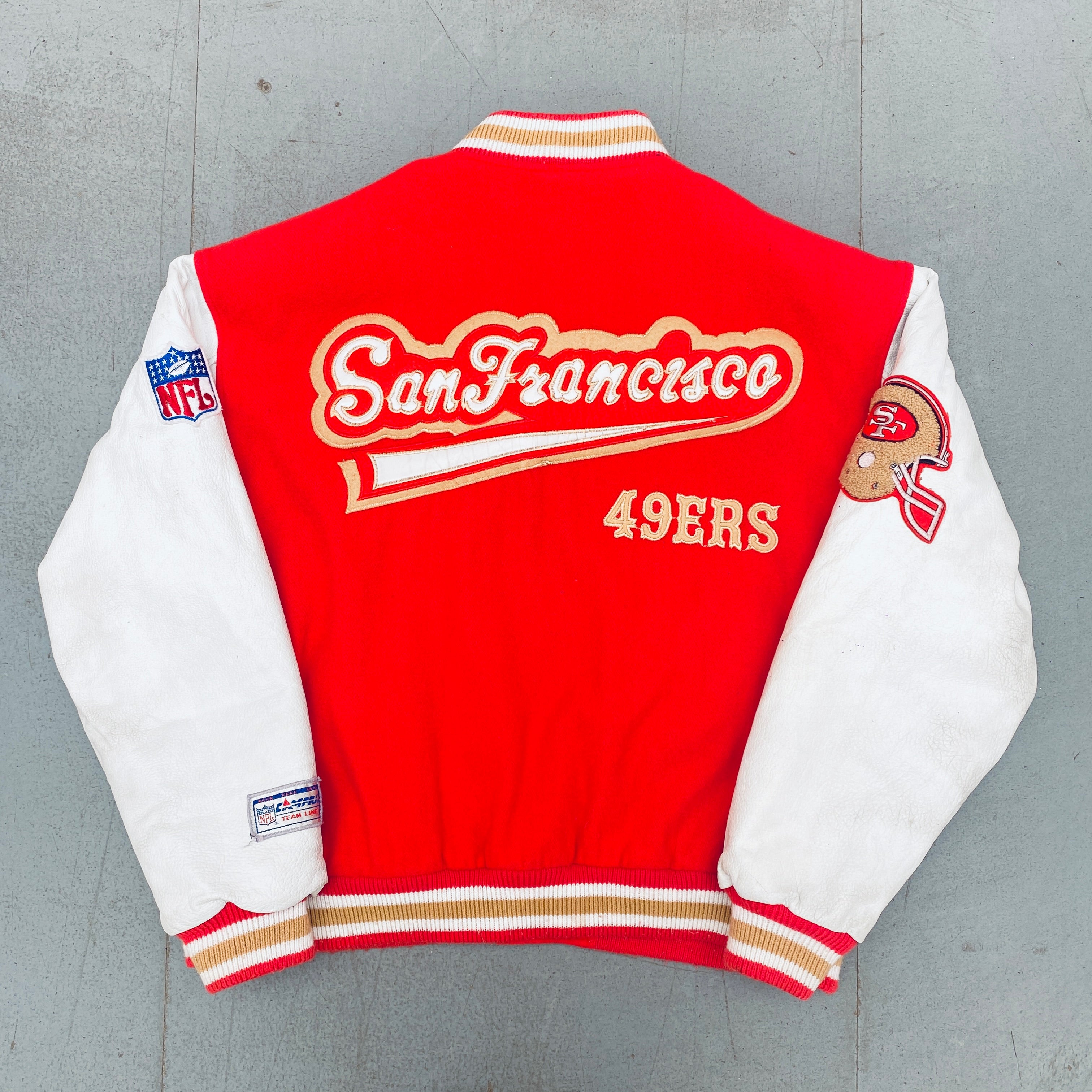 1990 San Francisco 49ers Super Bowl XXIV Champions Wool Bomber Jacket - XL | Vintage NFL Football Jacket for Men | Perfect for Game Day, Sports Bars & 49ers Fan Collections