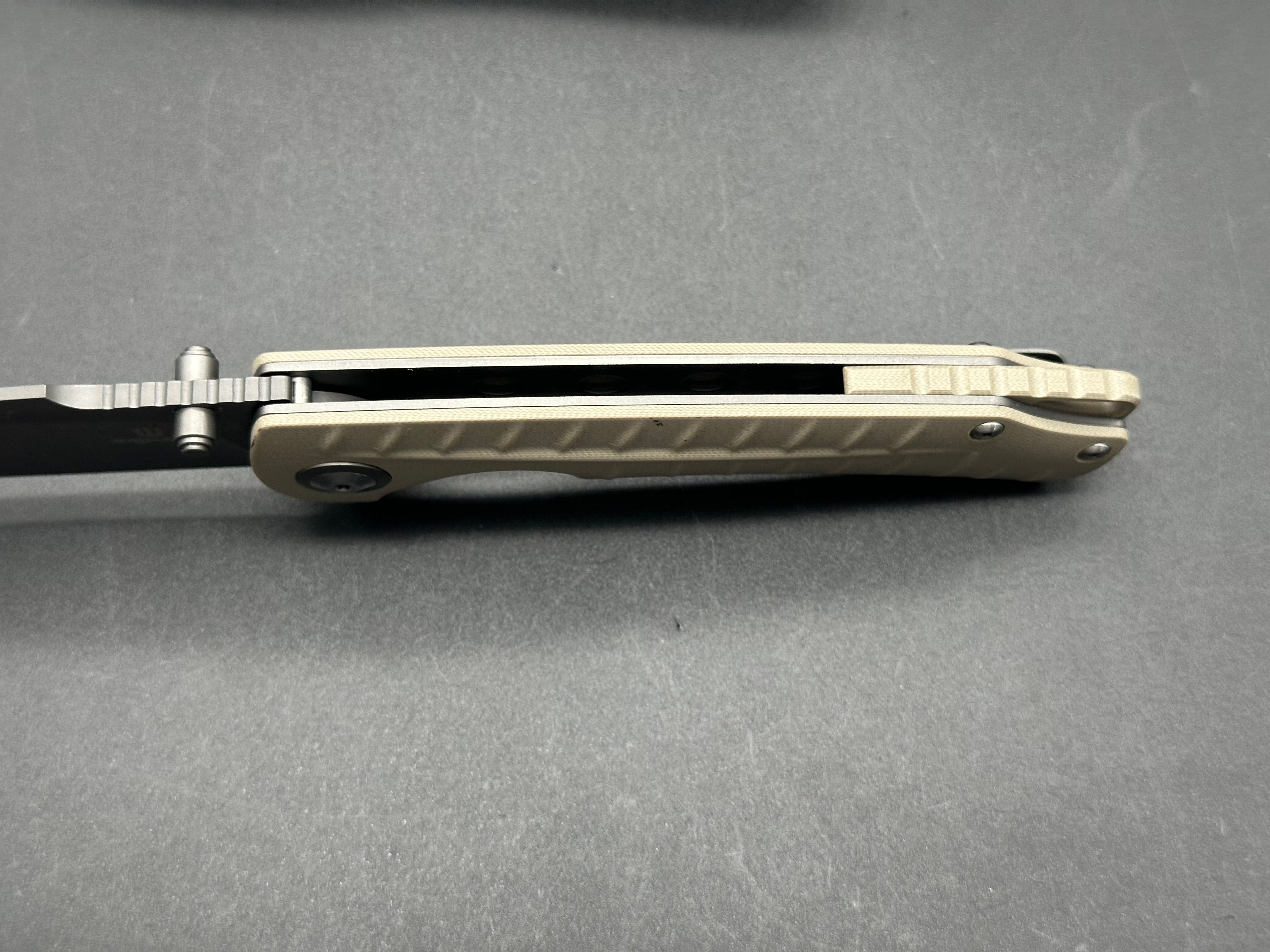 Shieldon Relicanth Tan G10 (3.11 D2) Knife - High-Performance EDC Pocket Knife for Outdoor, Camping & Survival Gear