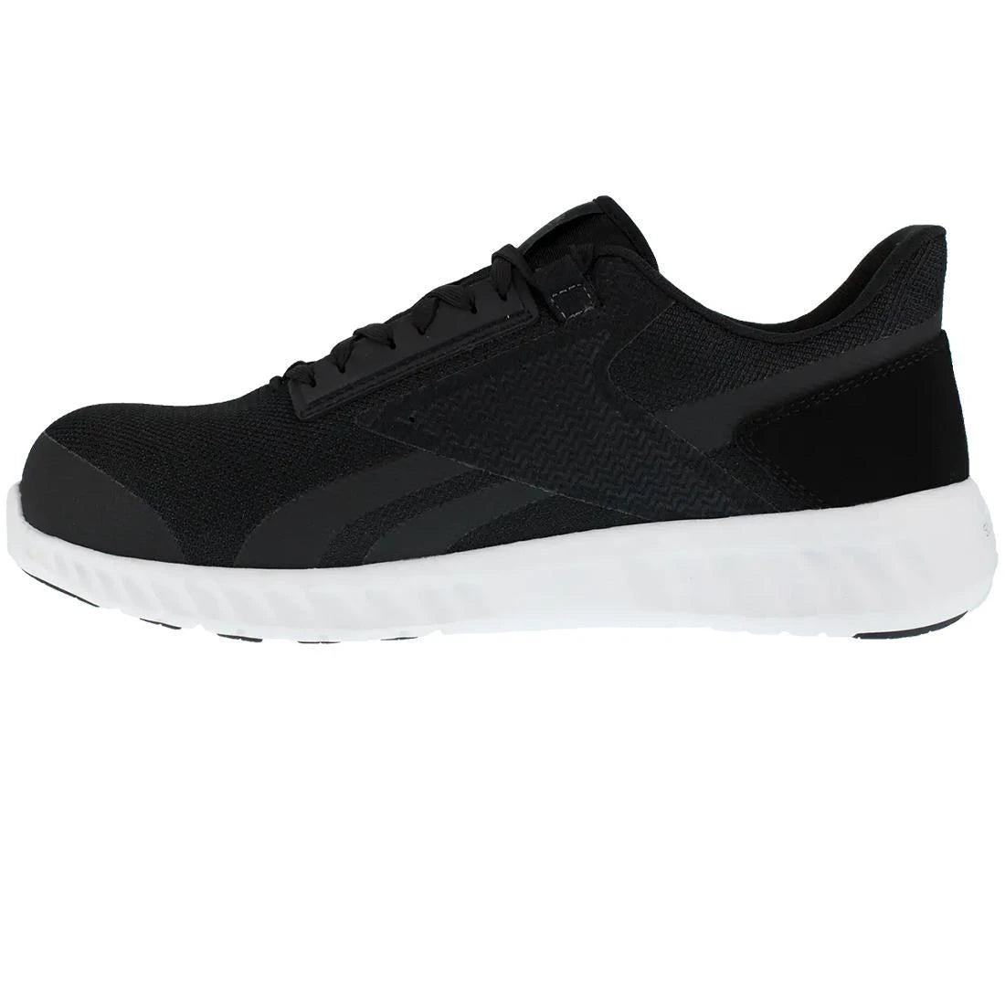 Sublite Legend Composite Toe Athletic Work Shoes for Men - Lightweight Safety Shoes with Slip Resistance, Black/White - Perfect for Construction, Warehouse & Industrial Work
