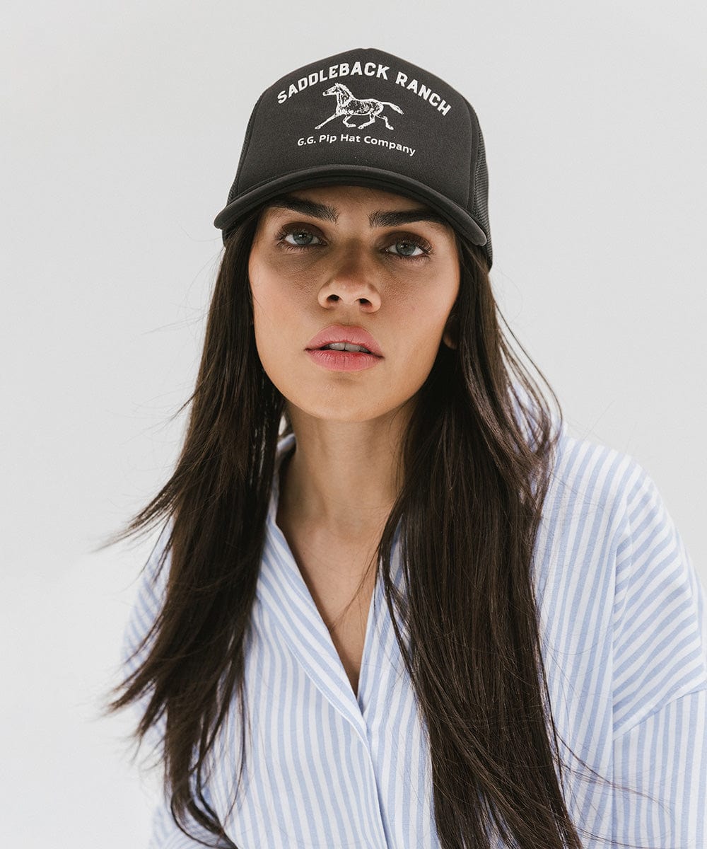 Premium Saddleback Ranch Trucker Hat - Durable Mesh Back & Adjustable Fit - Perfect for Outdoor Adventures, Rodeos & Country Lifestyle