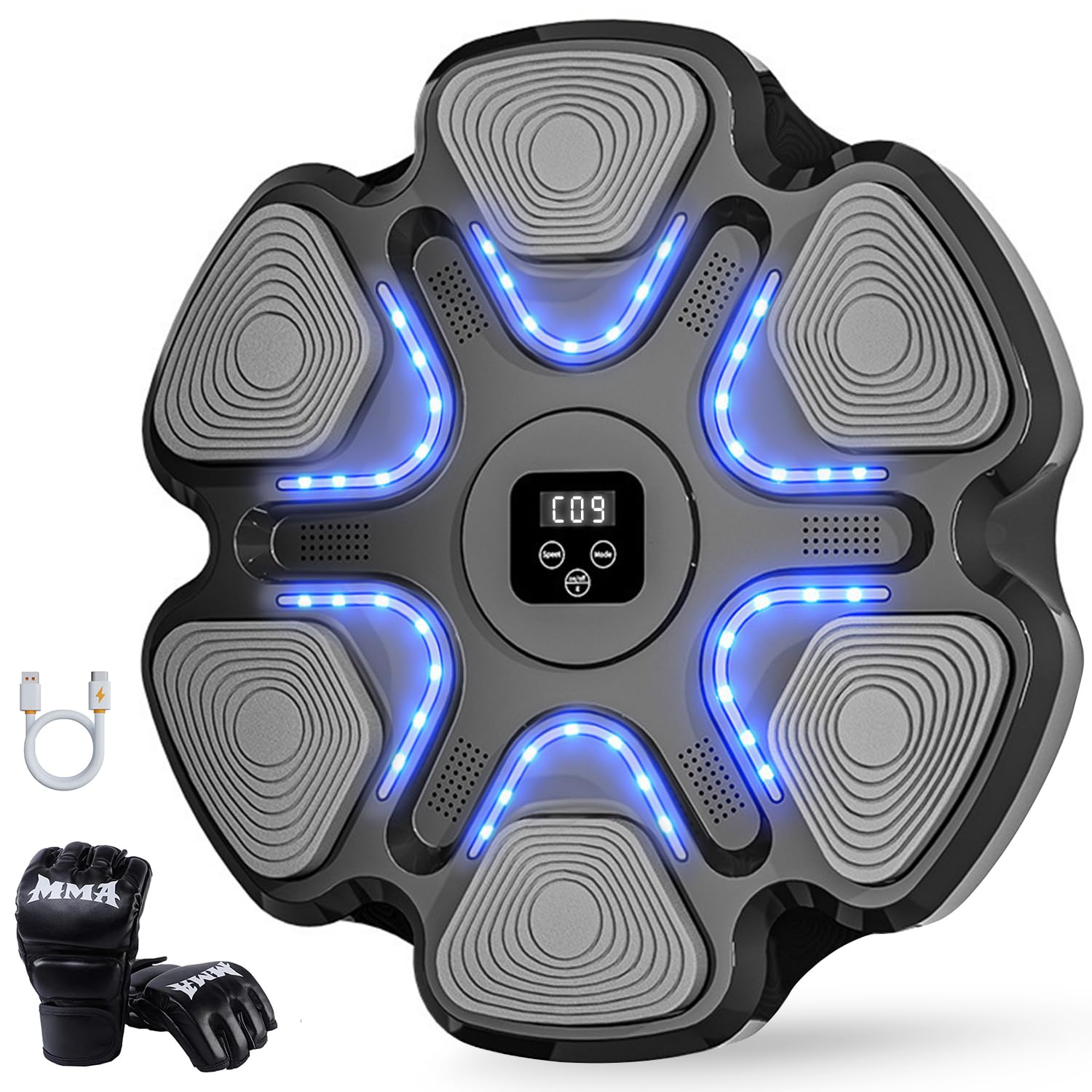 Smart Bluetooth Boxing Machine with Gloves - Wall Mounted Music Workout Equipment for Home & Gym | Perfect for Cardio Training, Stress Relief & Fitness Enthusiasts