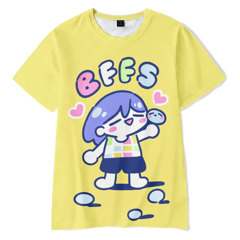 Omori Kel and Friends Graphic T-Shirt & Hoodie - Unisex Hip Hop Sweatshirt for Men & Women - Printed Casual Streetwear (XX-Large, Yellow) - Perfect for Anime Fans, Cosplay, and Daily Wear