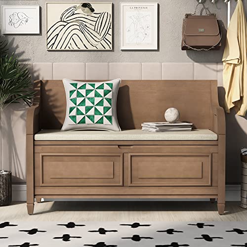 Brown--multifunctional Storage Bench+5col