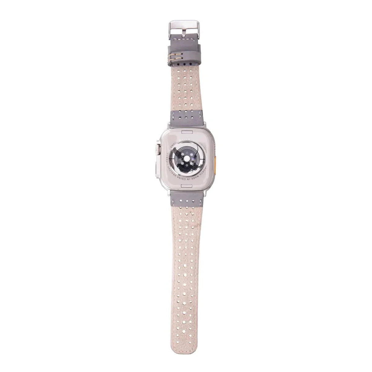 Premium Gray Leather Rally Strap for Apple Watch - Durable & Stylish Band for Workouts, Sports & Everyday Wear