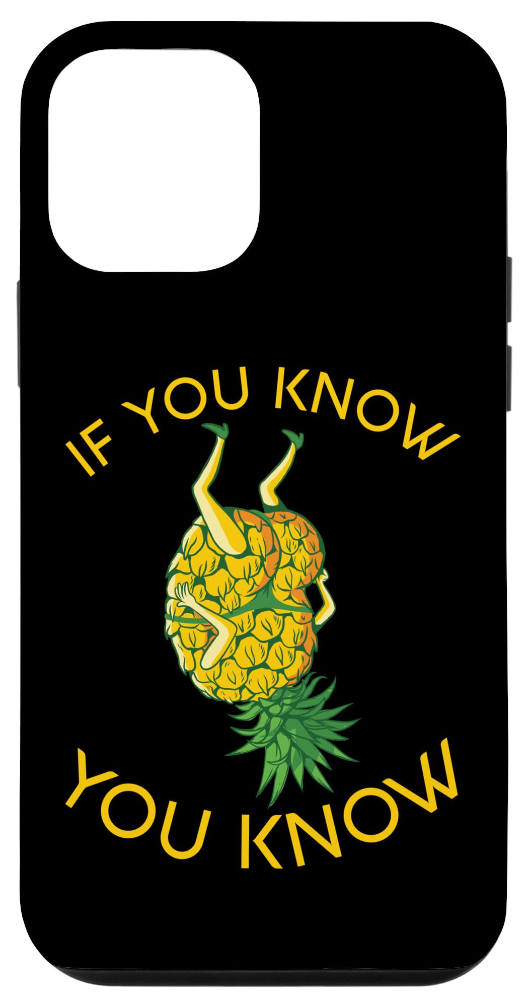 Funny iPhone 12 Mini Case with Upside Down Pineapple Design - Adult Humor Gift for Men - Perfect for Parties, Bachelor Events & Naughty Gifts