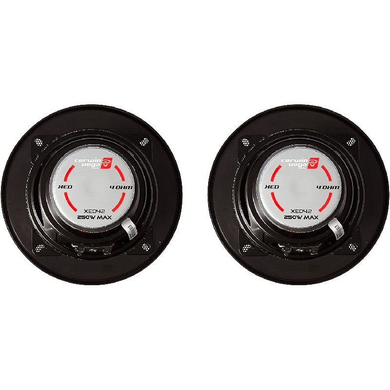 Cerwin Vega XED42 250W 4 Inch 2-Way Coaxial Car Speakers - High Power Audio for Clear Sound (Open Box) | Perfect for Car Audio Upgrades & Enhanced Music Experience