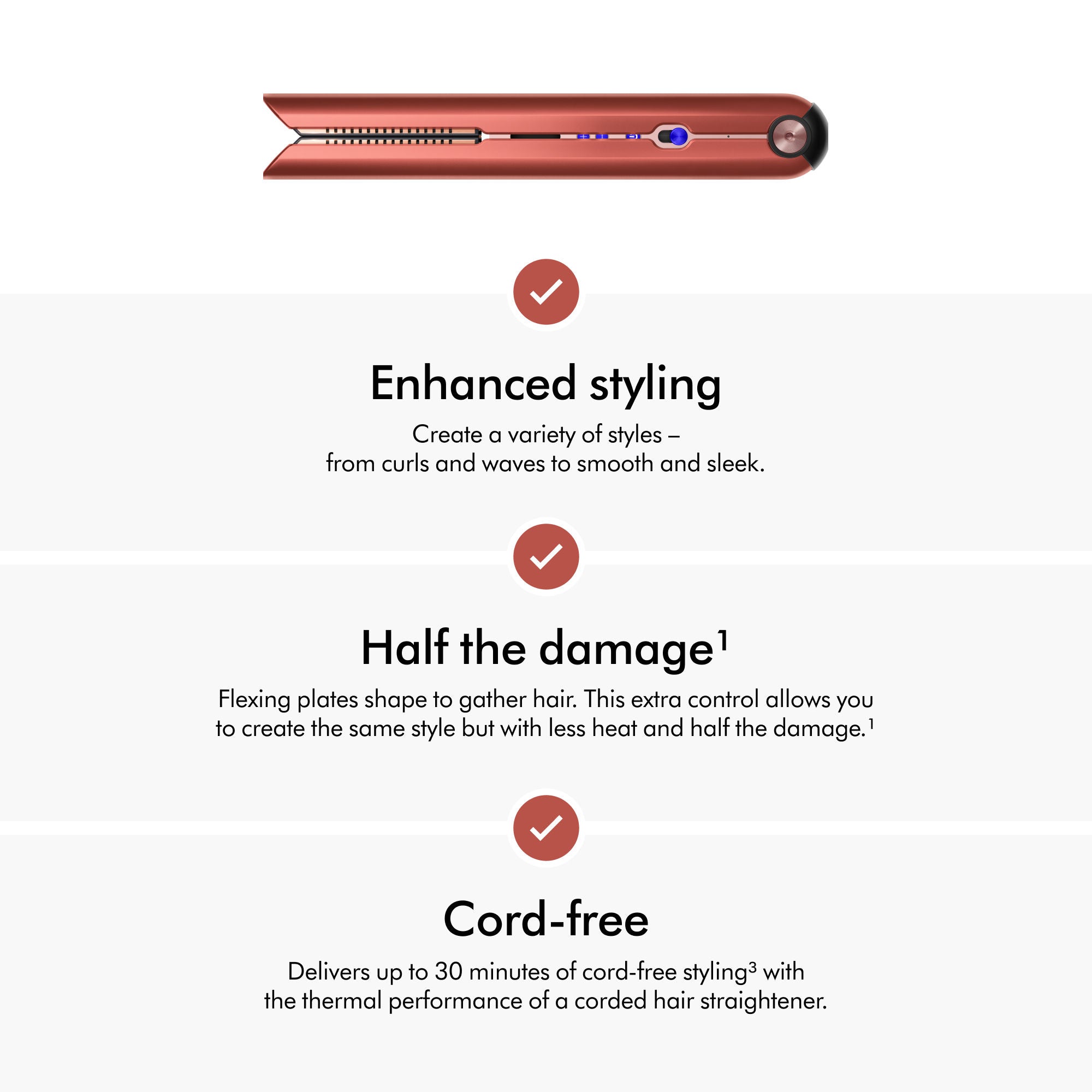 Dyson Corrale™ Hair Straightener - Cordless Flat Iron for Frizz-Free, Smooth Hair - Perfect for Travel, Home & Salon Use